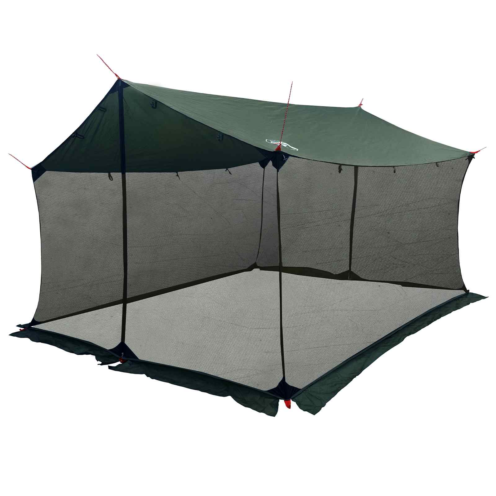 Camping-Tarp mit Netzwänden Olivegrün 340 x 260 x 220 cm