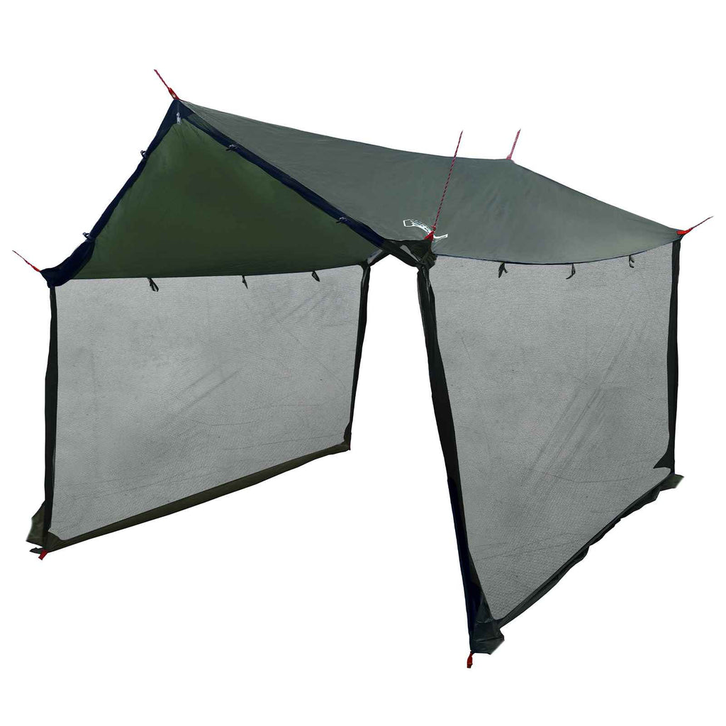 Camping-Tarp mit Netzwänden Olivegrün 340 x 260 x 220 cm