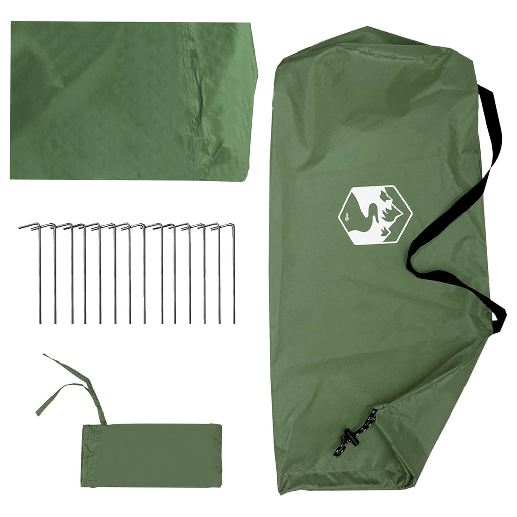Camping-Tarp mit Netzwänden Grün 270 x 210 x 210 cm