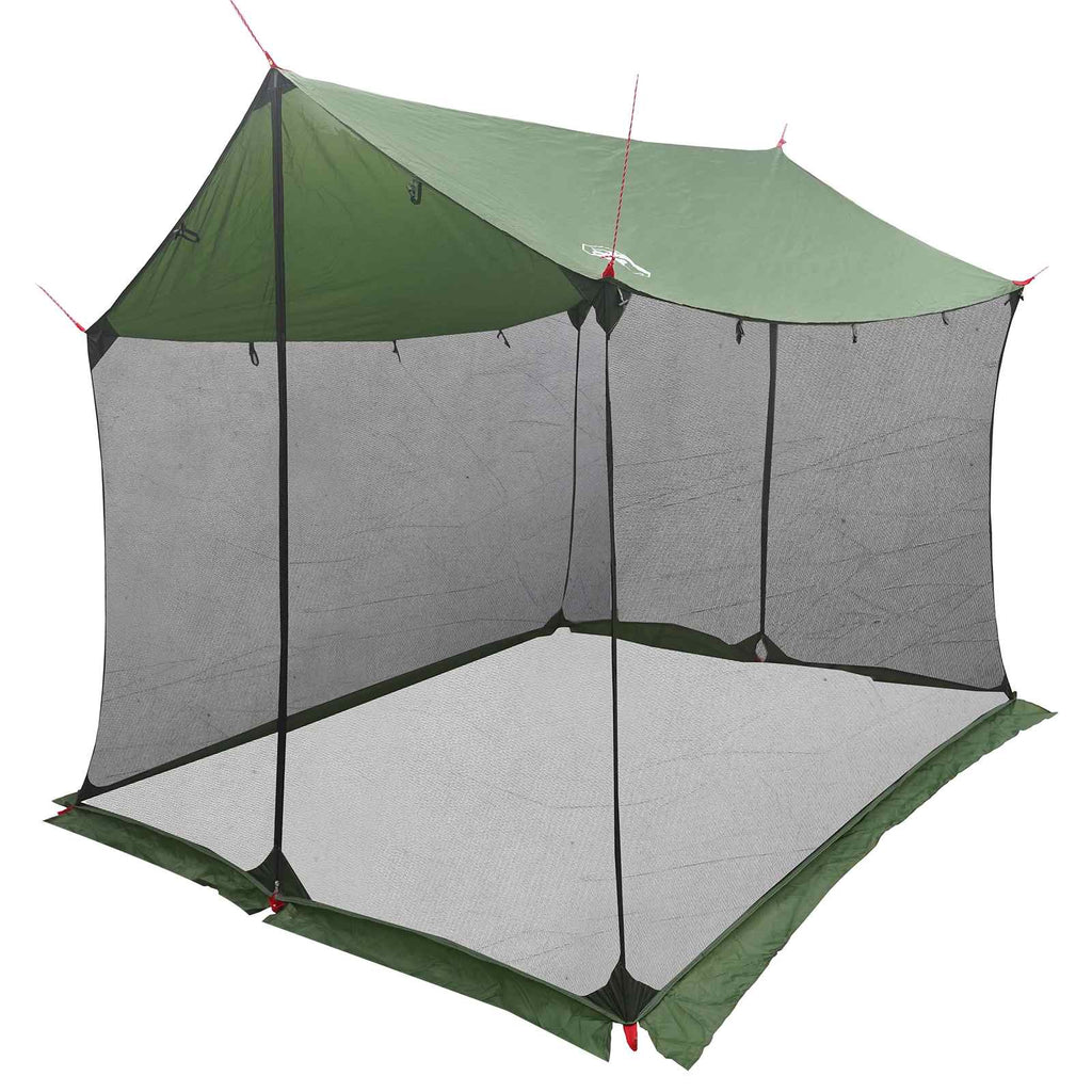 Camping-Tarp mit Netzwänden Grün 270 x 210 x 210 cm