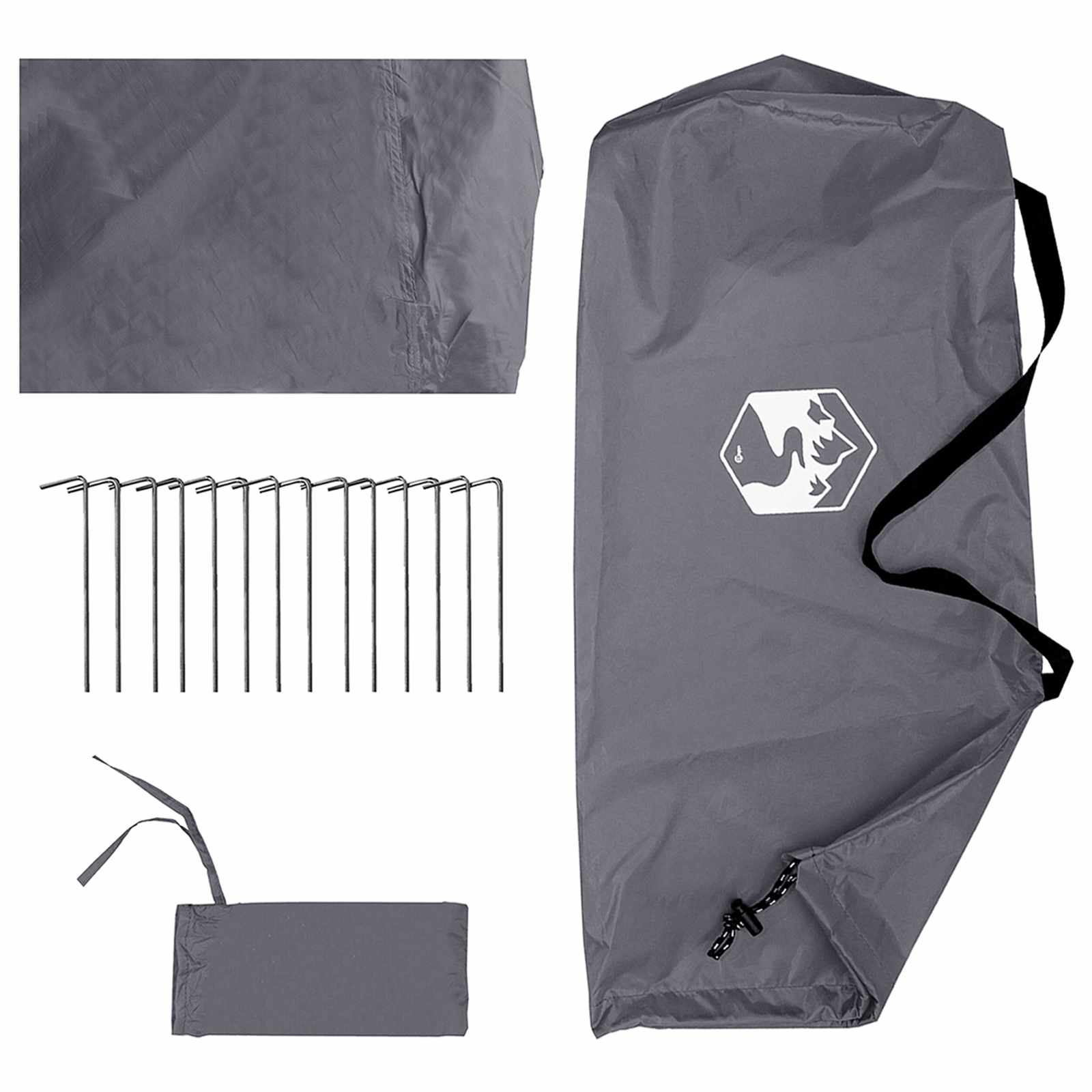 Camping-Tarp mit Netzwänden Grau und Orange 270 x 210 x 210 cm