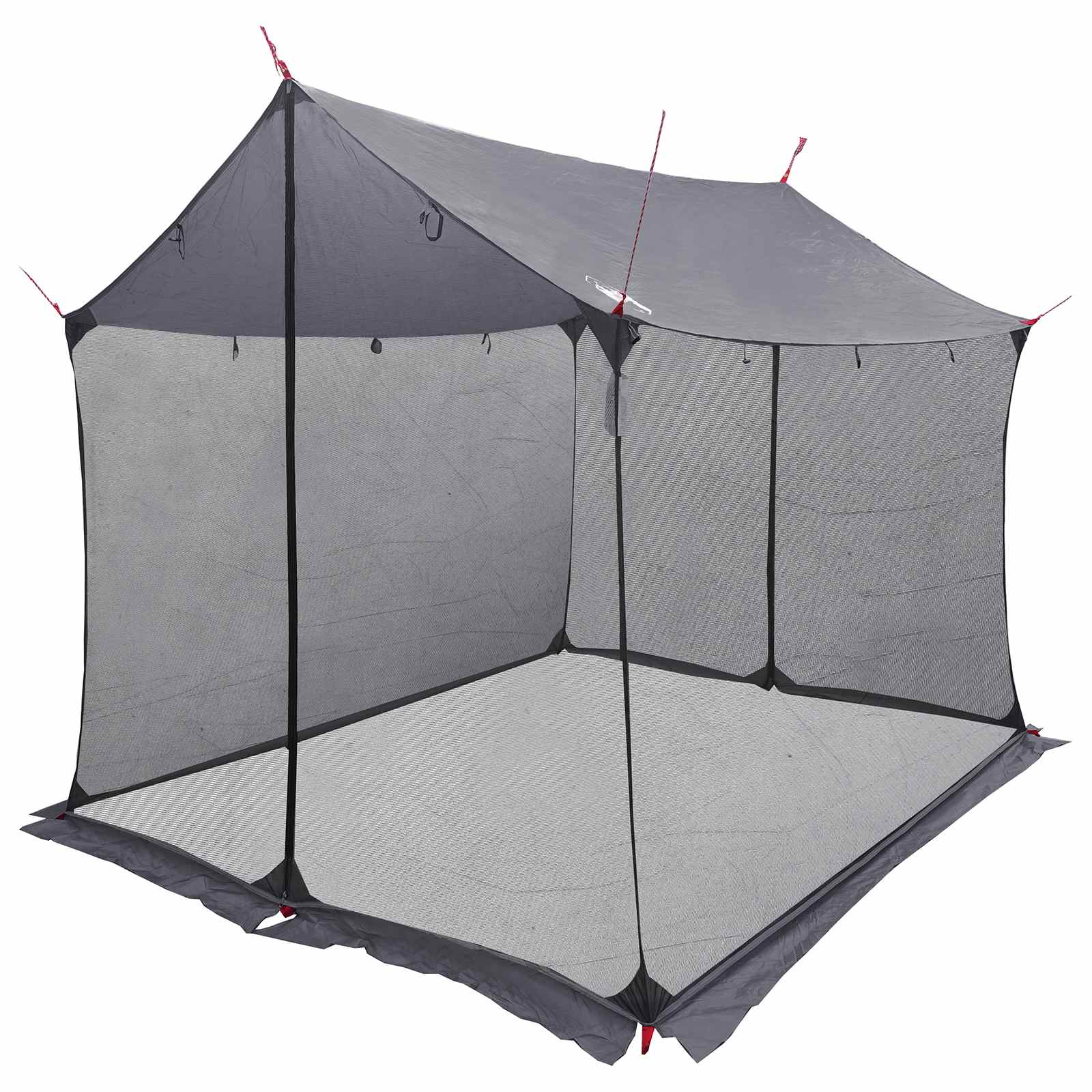 Camping-Tarp mit Netzwänden Grau und Orange 270 x 210 x 210 cm