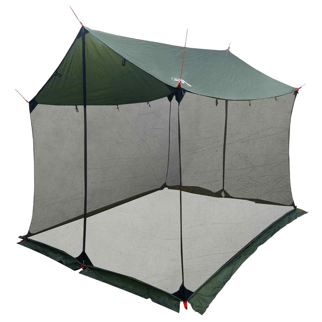 Camping-Tarp mit Netzwänden Olivegrün 270 x 210 x 210 cm