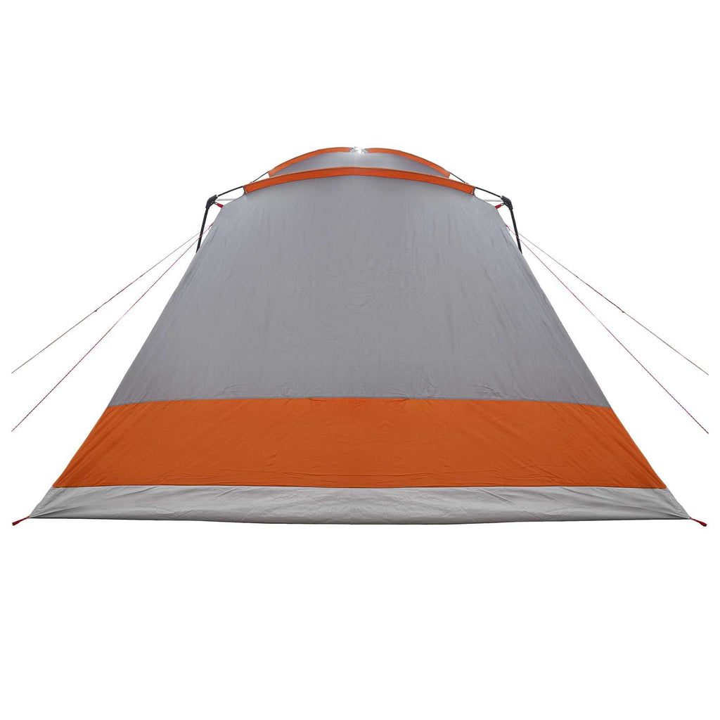 Hütten-Zelt Grau und Orange 12-Personen Polyester und Stahl