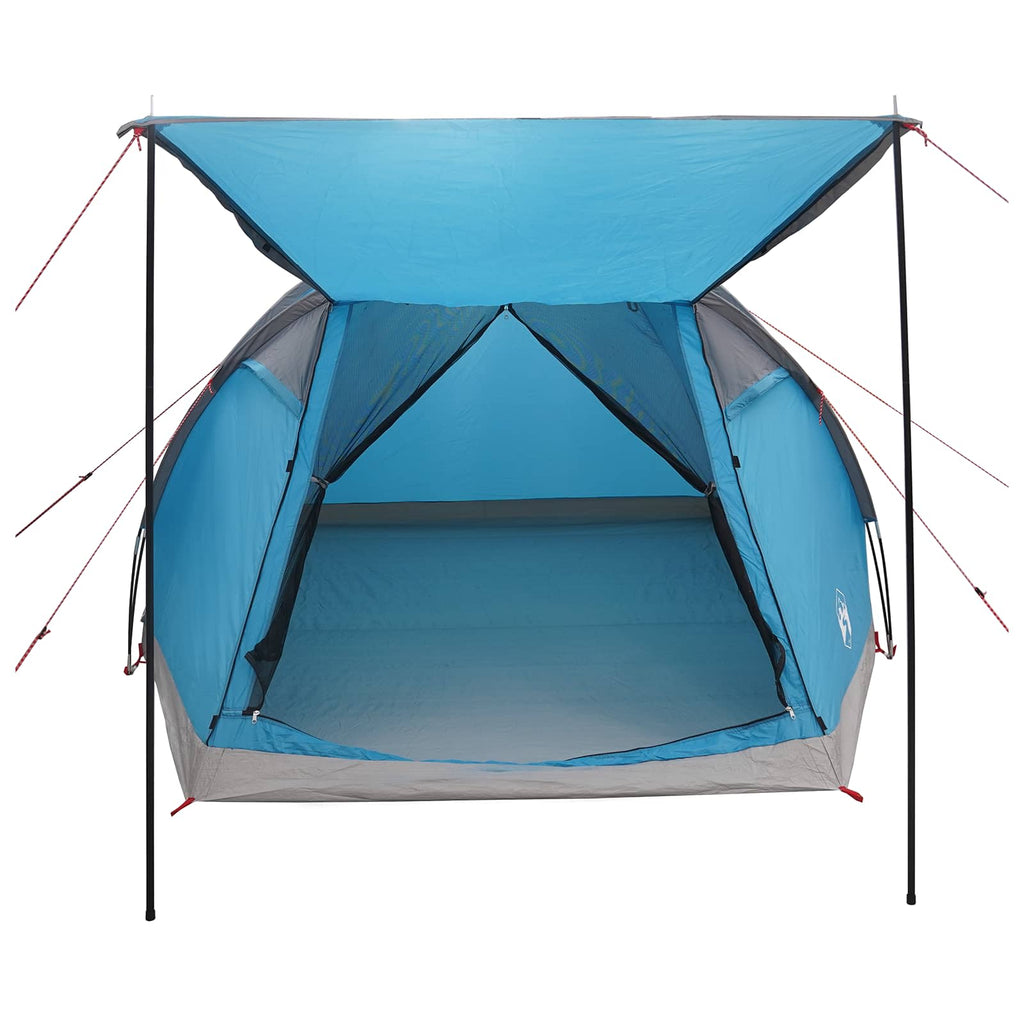 Hütten-Zelt mit Dach Blau 4-Personen Polyester und Stahl