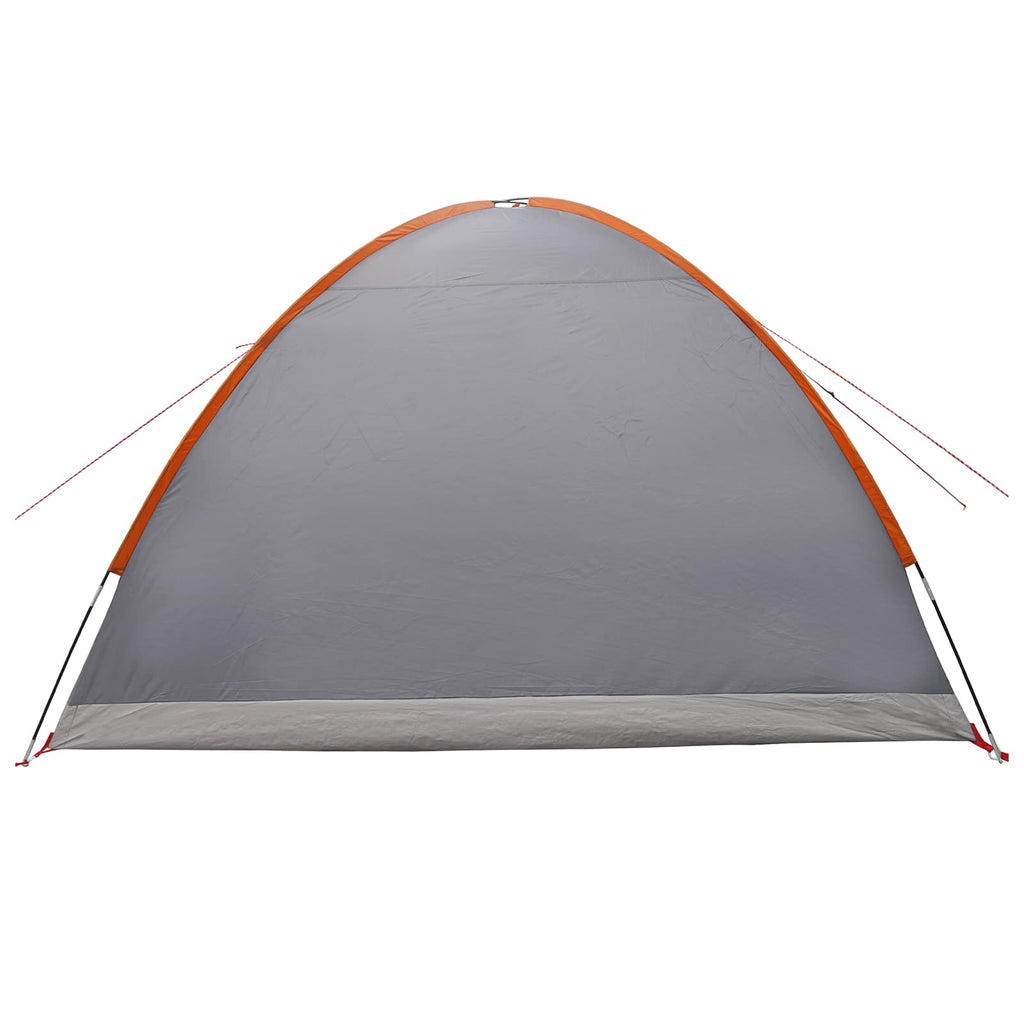 Hütten-Zelt Grau und Orange 6-Personen Polyester und Stahl