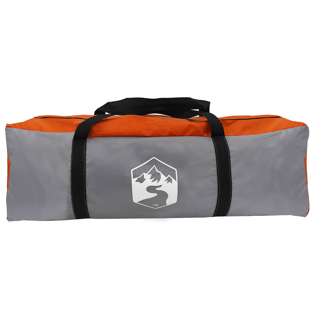 Hütten-Zelt Grau und Orange 8-Personen Polyester und Stahl
