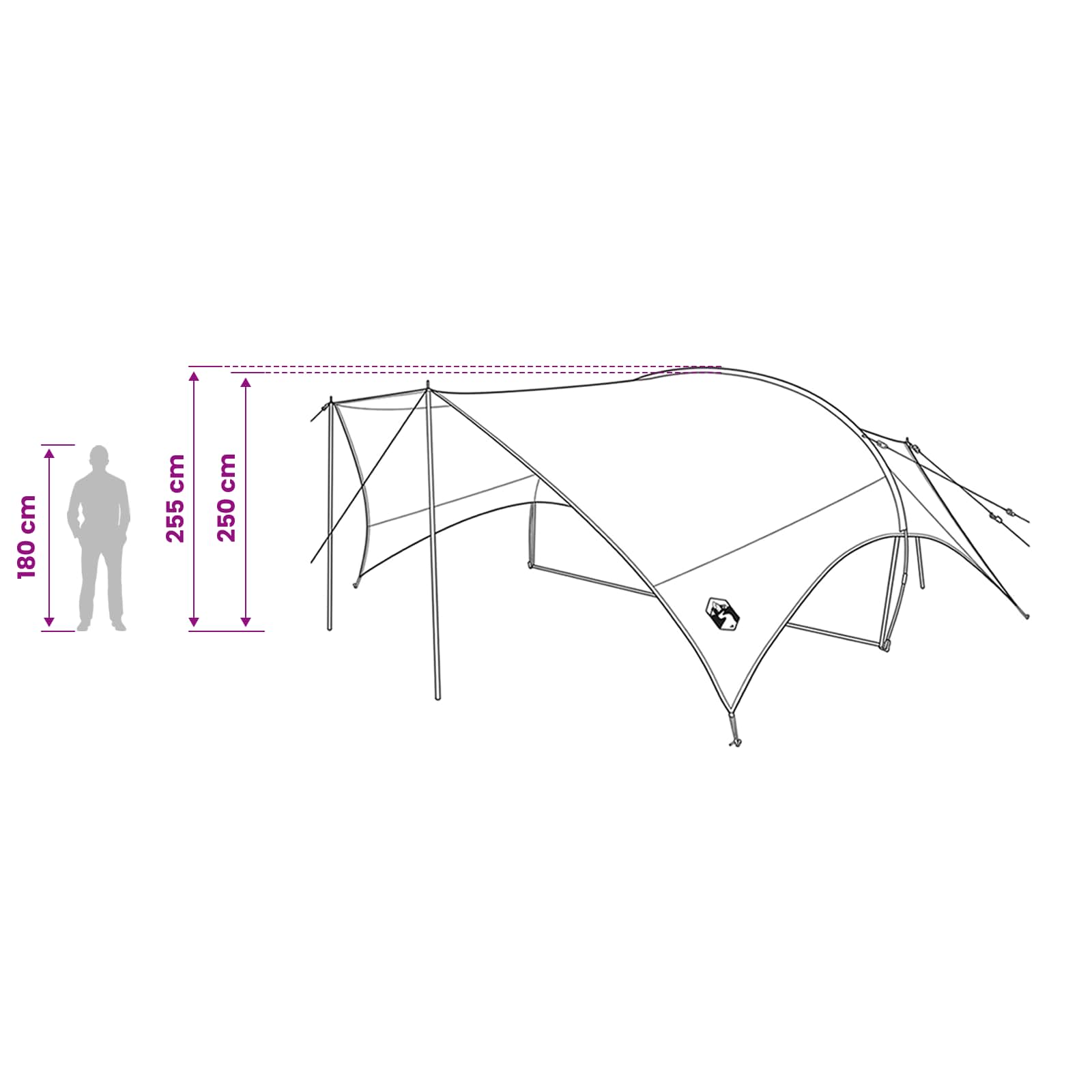 Camping Tarp Wasserfest Grün 690 x 580 x 255 cm