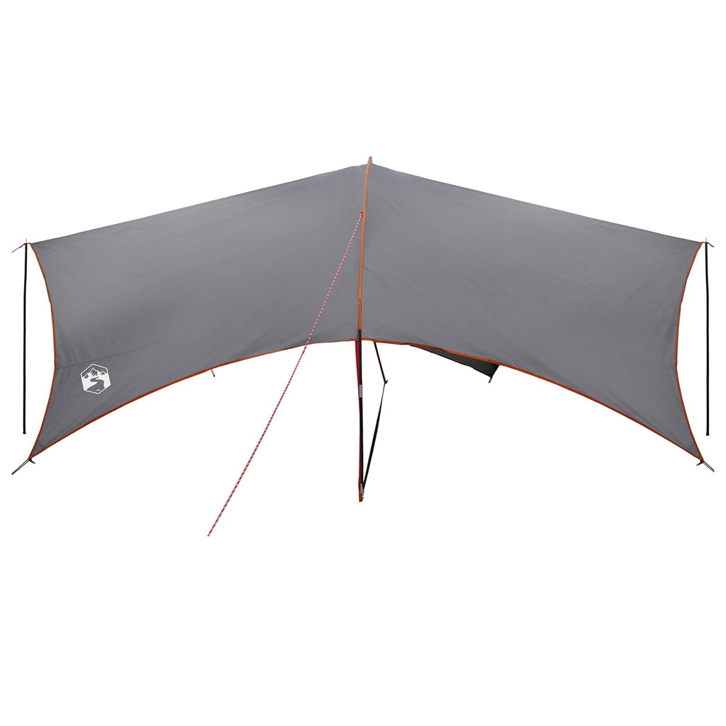 Camping Tarp Wasserfest Grau und Orange 695 x 580 x 200 cm
