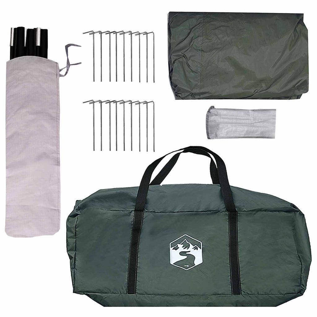 Familienzelt Armeegrün 450 x 400 x 265 cm Polyester und Stahl