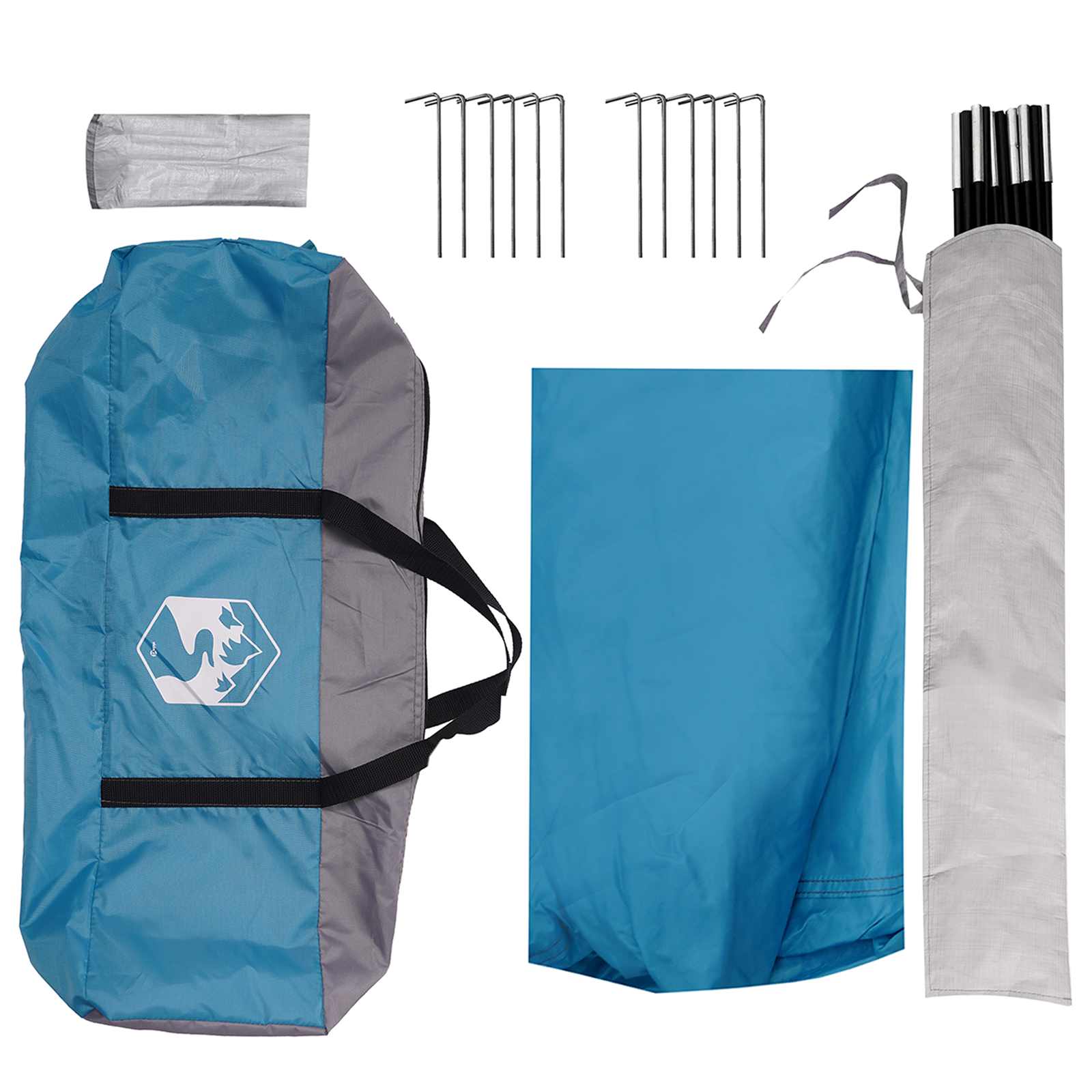 Party-Zelt mit Dach Blau 400 x 400 x 320 cm Polyester und Stahl