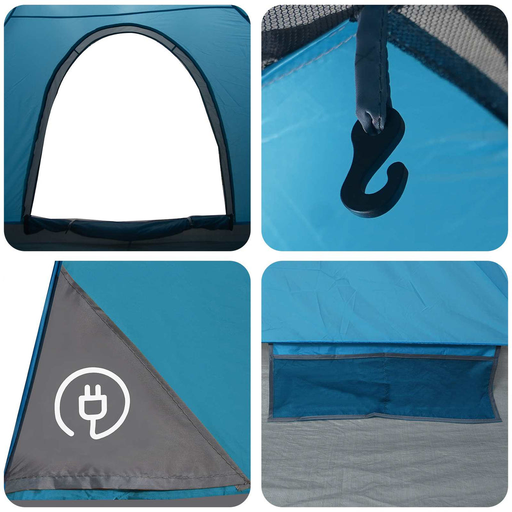 Campingzelt mit Dach mit Luftentlüftung Blau 190 x 140 x 105 cm