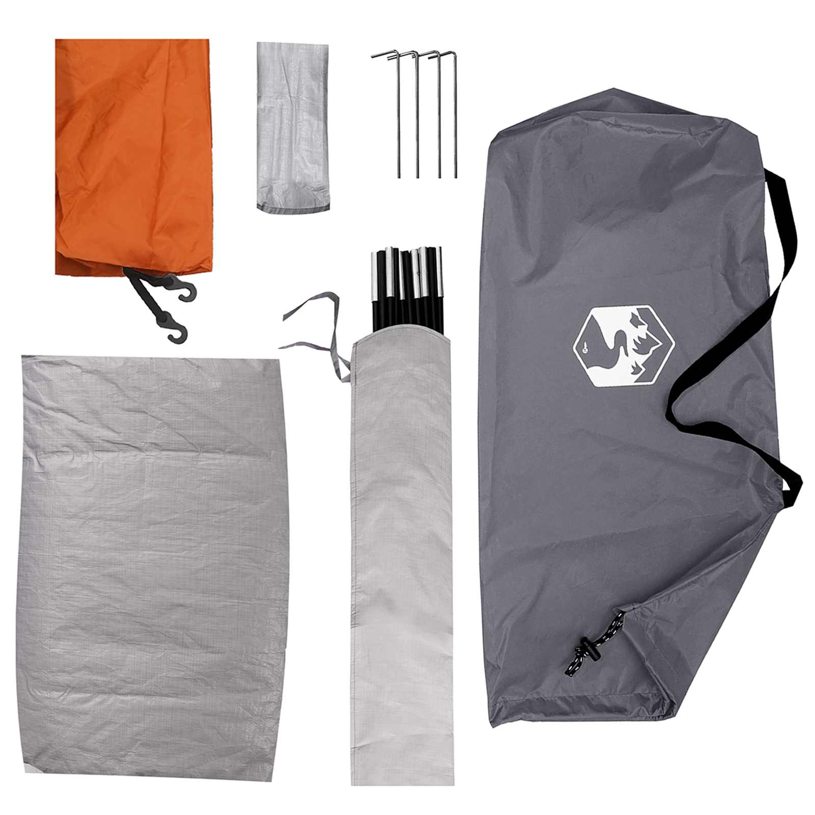 Campingzelt mit Dach Grau und Orange 190 x 140 x 105 cm