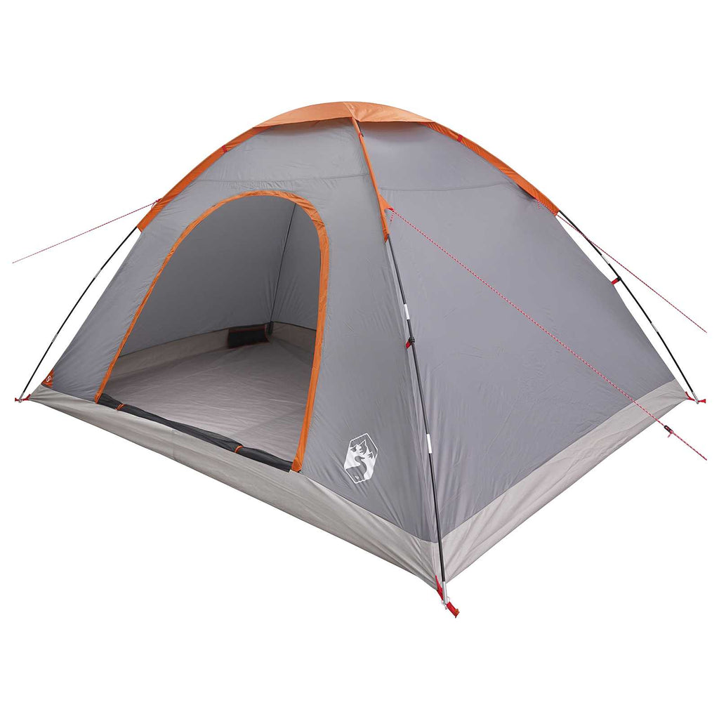 Campingzelt mit Dach Grau und Orange 335 x 275 x 180 cm
