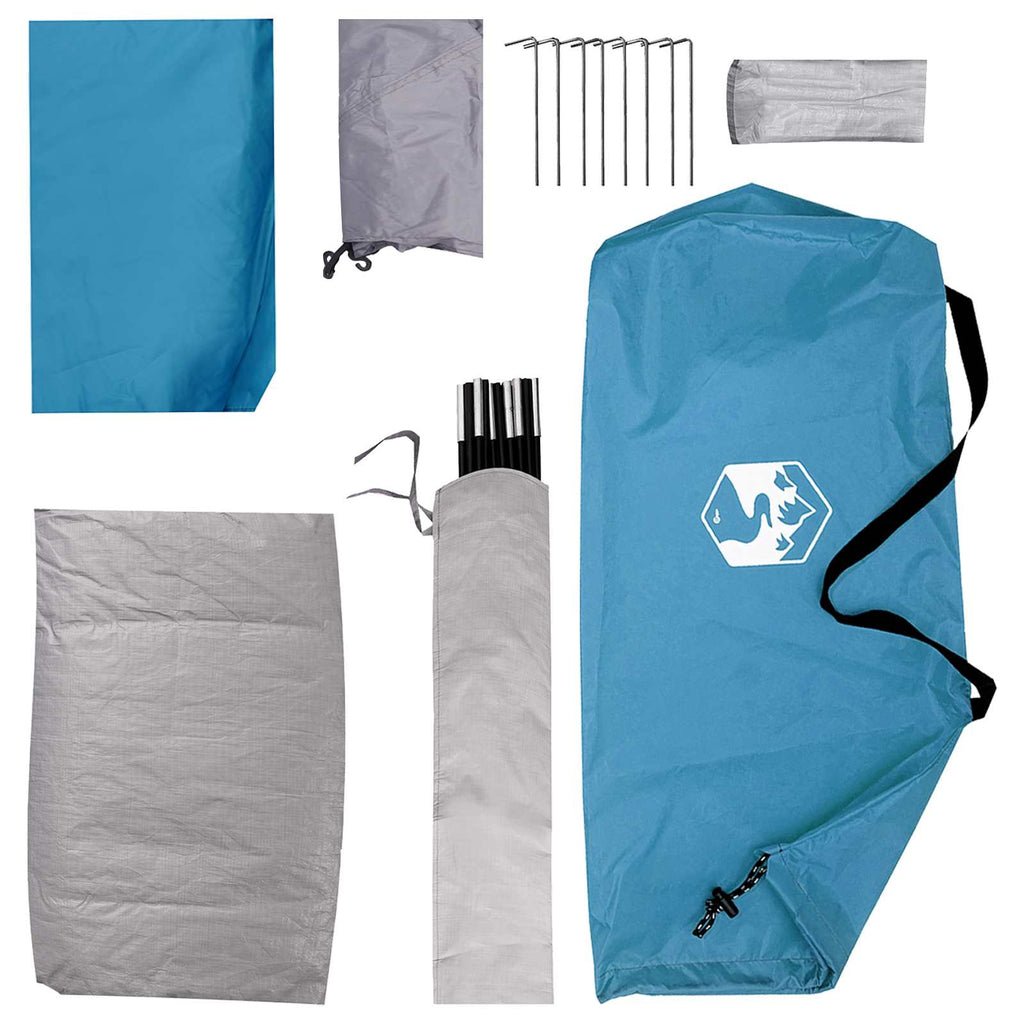 Campingzelt mit Dach Blau 2-Personen Polyester und Stahl