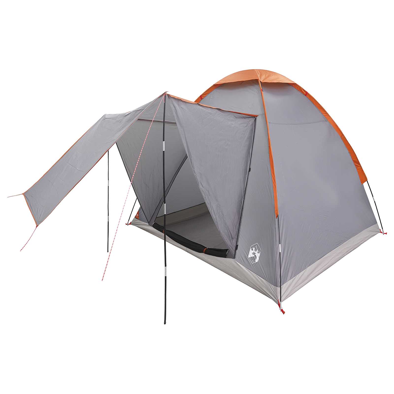 Campingzelt Grau und Orange 2-Personen Polyester und Stahl