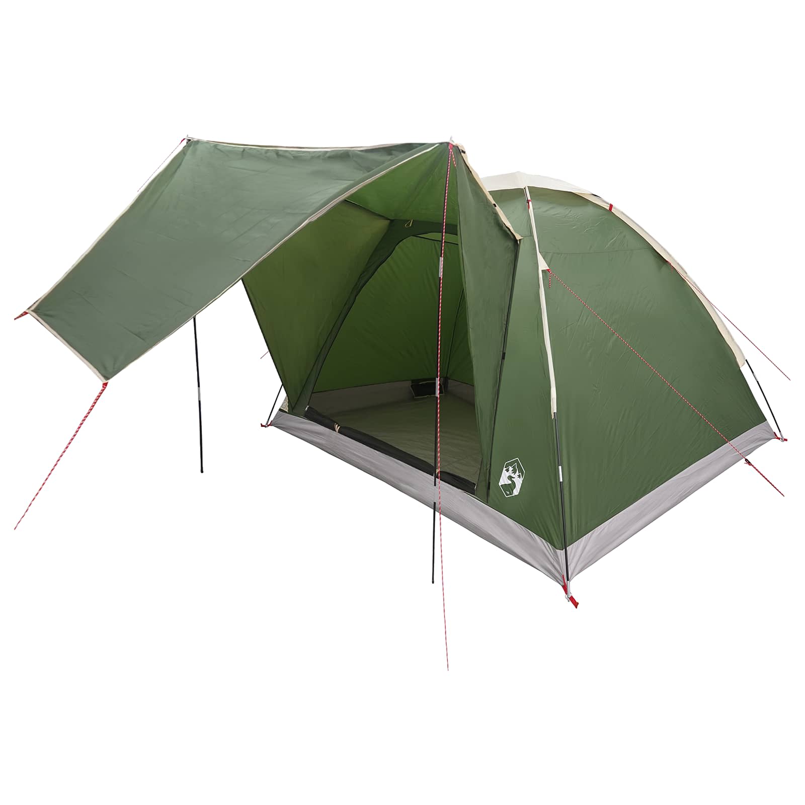 Campingzelt mit Dach Grün 4-Personen Polyester und Stahl