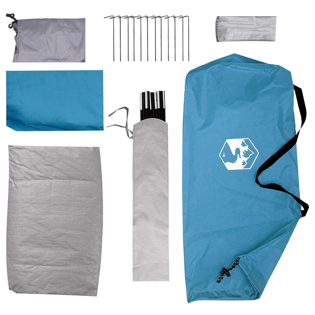 Campingzelt mit Dach Blau 4-Personen Polyester und Stahl