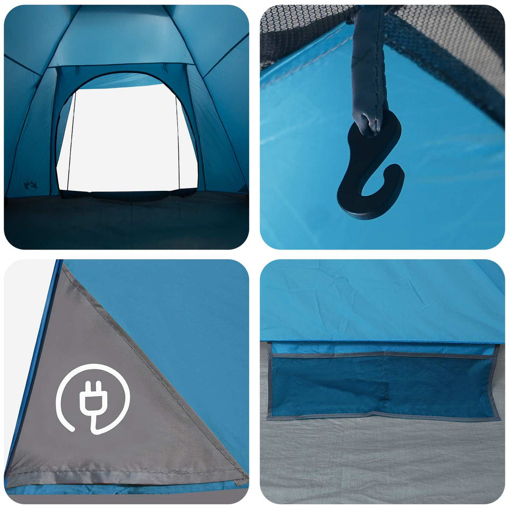 Campingzelt mit Dach Blau 4-Personen Polyester und Stahl