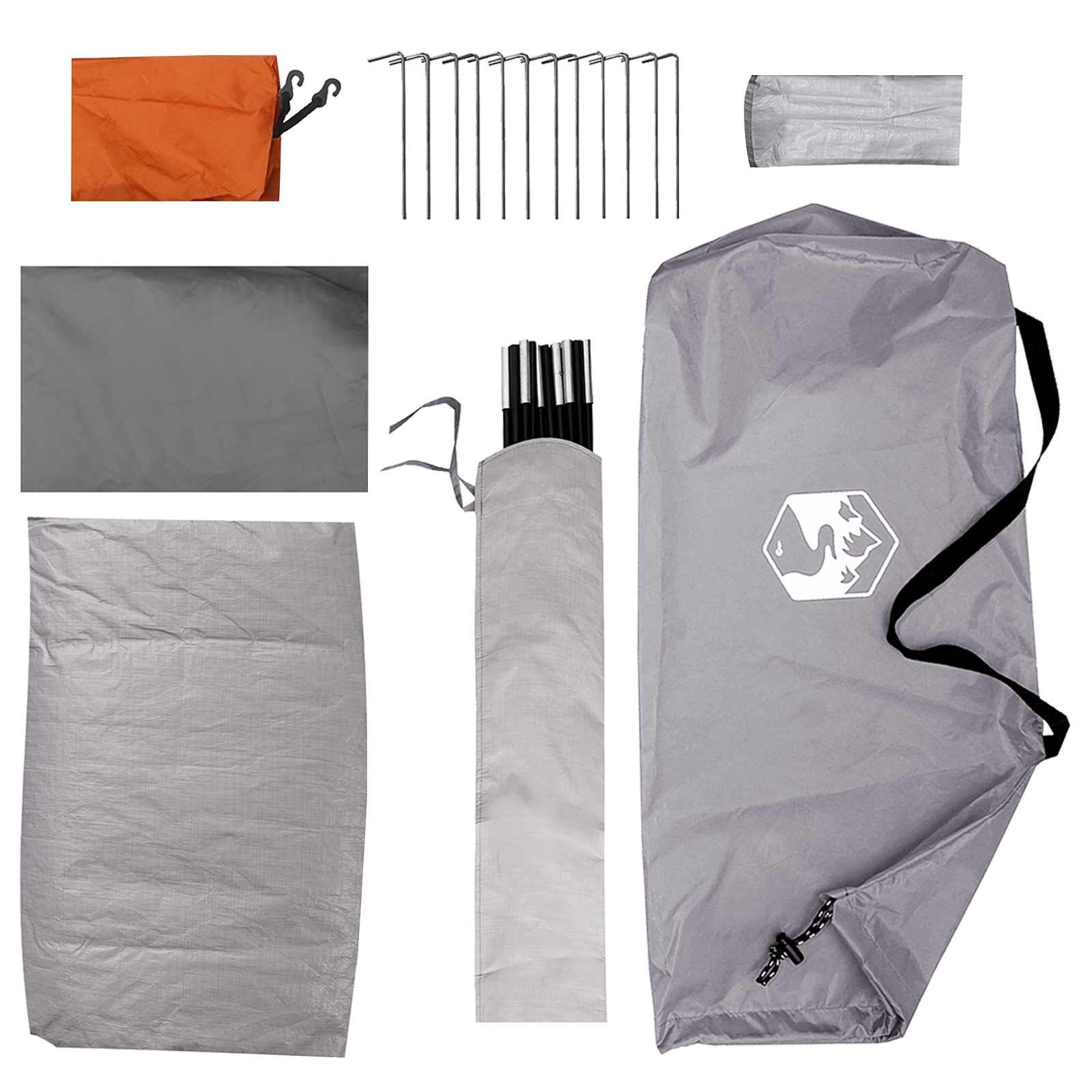 Campingzelt Grau und Orange 4-Personen Polyester und Stahl