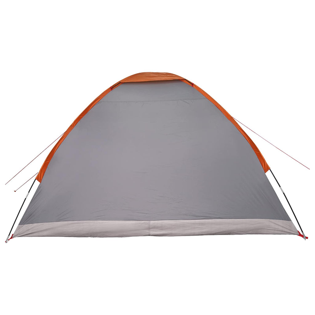 Campingzelt Grau und Orange 4-Personen Polyester und Stahl