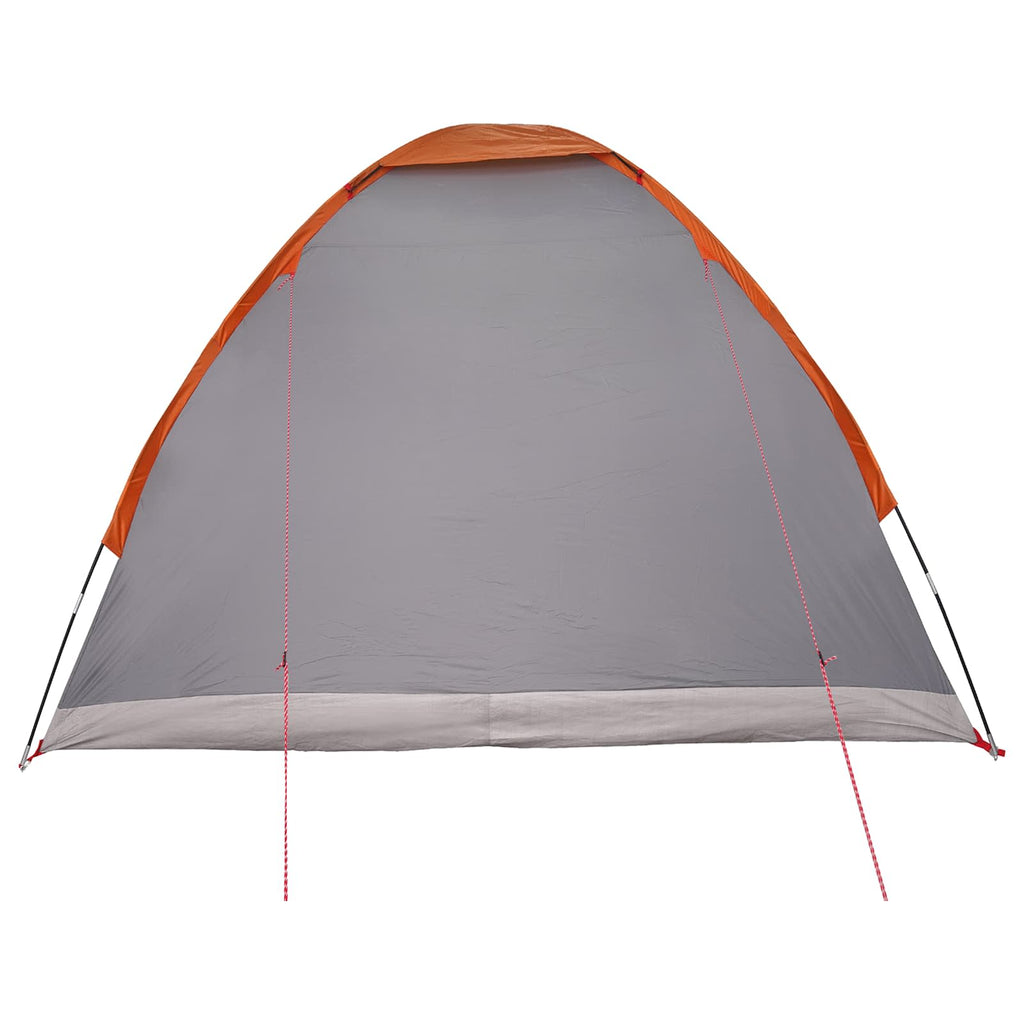 Campingzelt Grau und Orange 4-Personen Polyester und Stahl