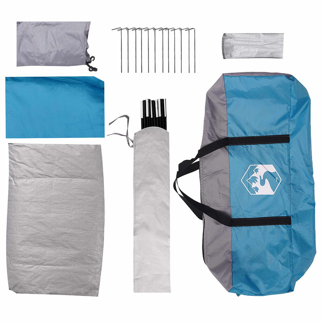 Campingzelt mit Dach Blau 6-Personen Polyester und Stahl