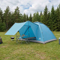 Campingzelt mit Dach Blau 6-Personen Polyester und Stahl