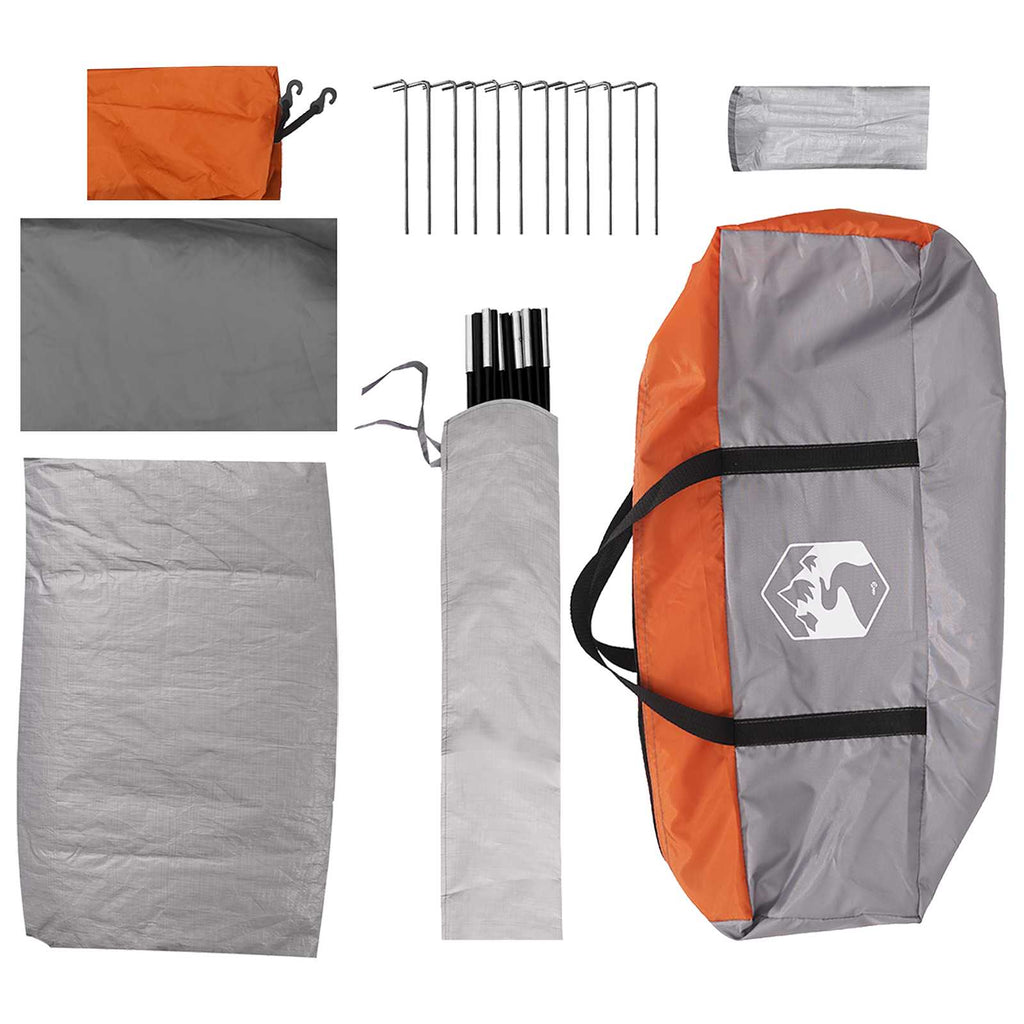 Campingzelt Grau und Orange 6-Personen Polyester und Stahl