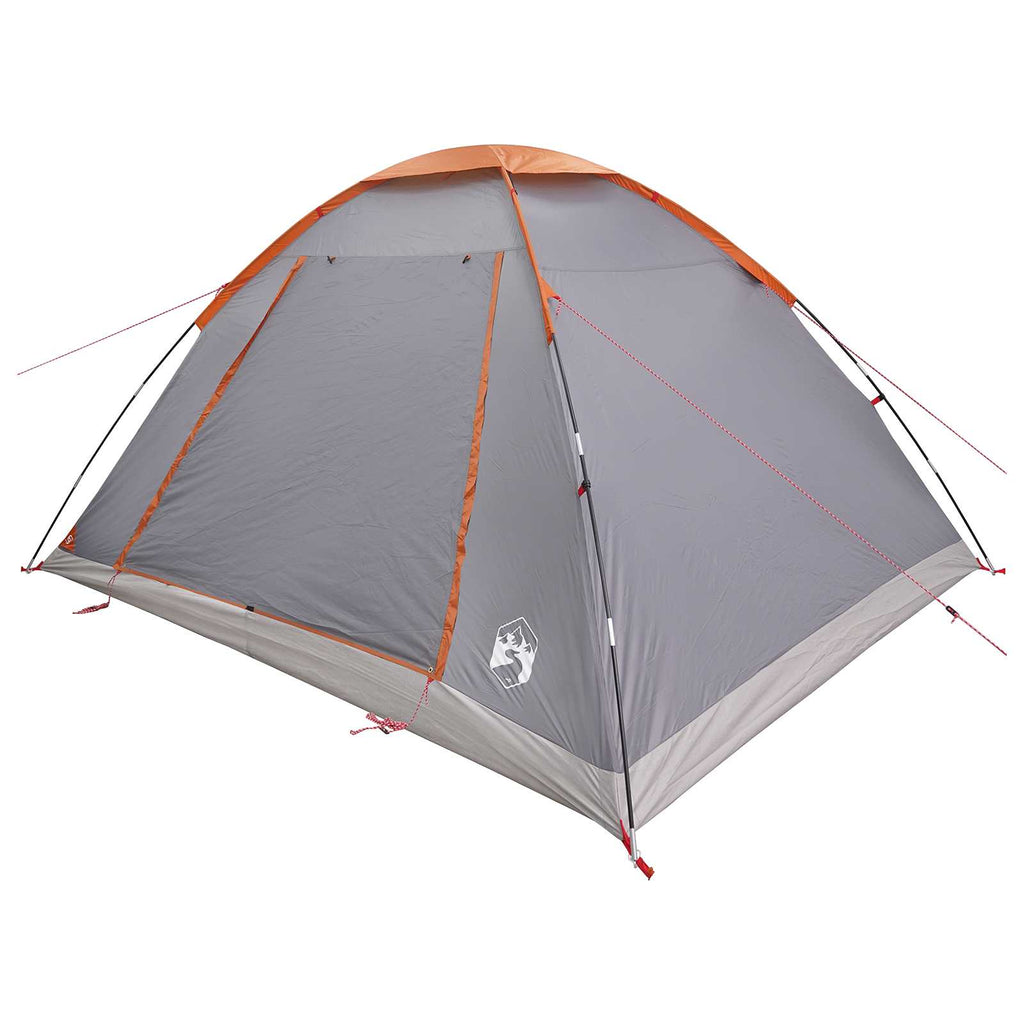 Campingzelt Grau und Orange 6-Personen Polyester und Stahl