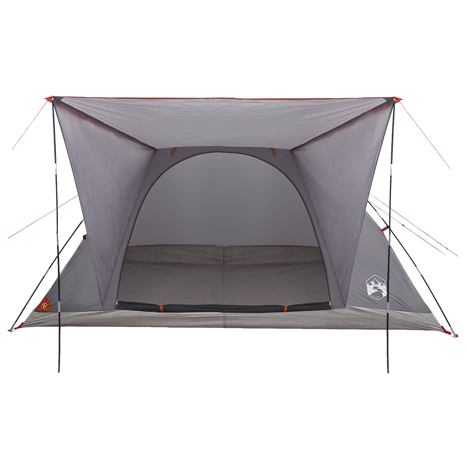 Campingzelt Grau und Orange 6-Personen Polyester und Stahl