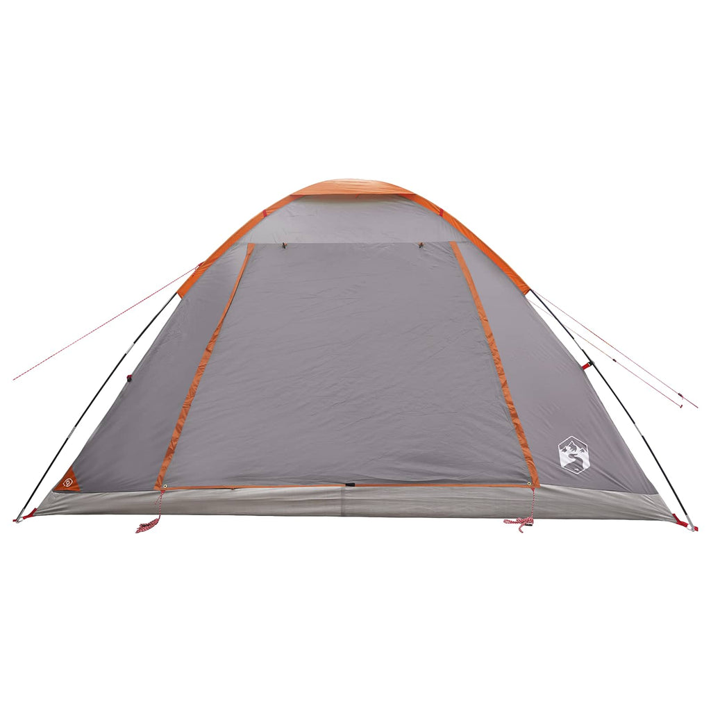 Campingzelt Grau und Orange 6-Personen Polyester und Stahl