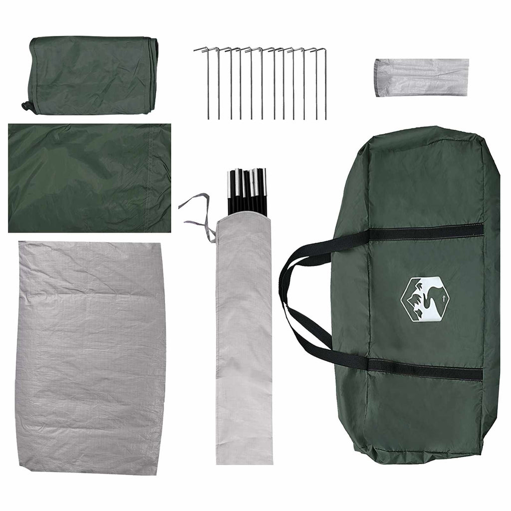 Campingzelt Olivegrün 335 x 275 x 180 cm Polyester und Stahl