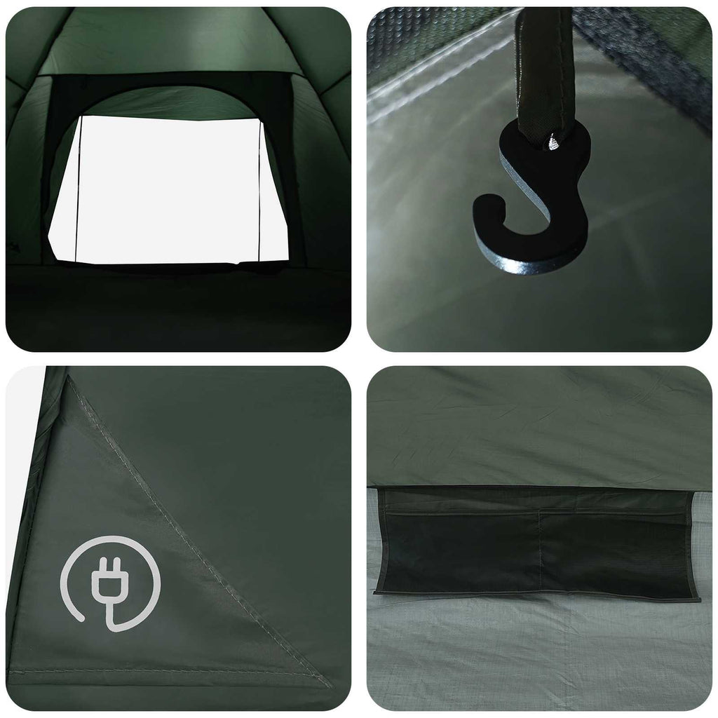 Campingzelt Olivegrün 335 x 275 x 180 cm Polyester und Stahl