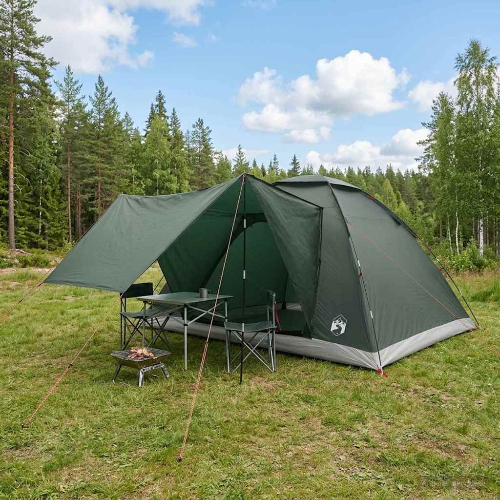 Campingzelt Olivegrün 335 x 275 x 180 cm Polyester und Stahl