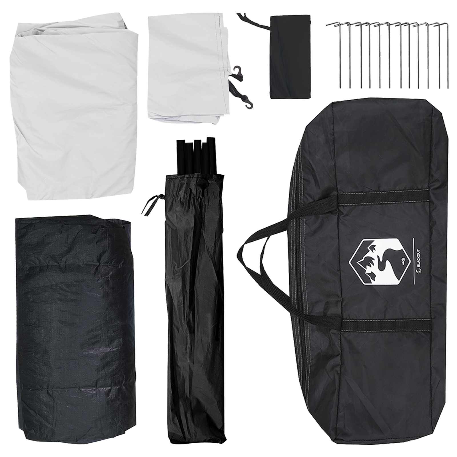 Campingzelt mit Dach Weiß Blackout 335 x 275 x 180 cm