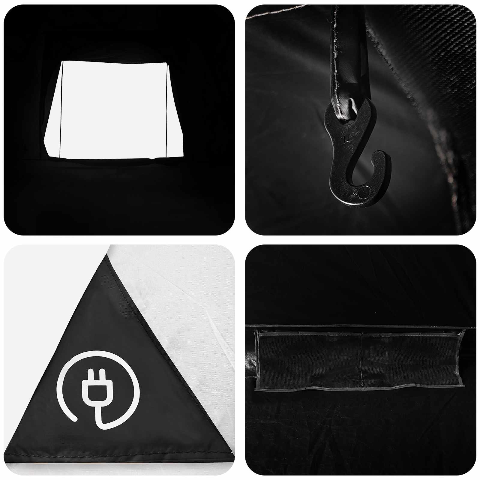 Campingzelt mit Dach Weiß Blackout 335 x 275 x 180 cm