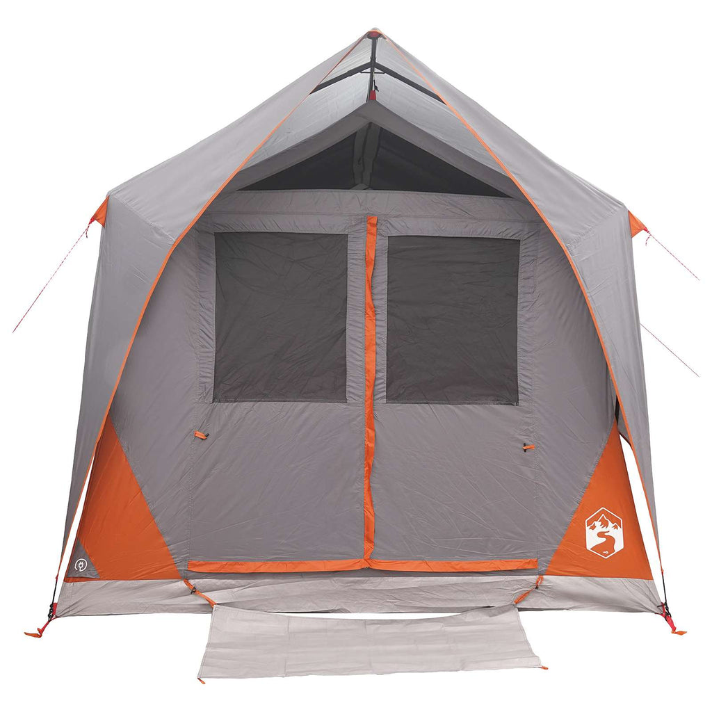Tunnelzelt Grau und Orange 8-Personen Polyester und Stahl