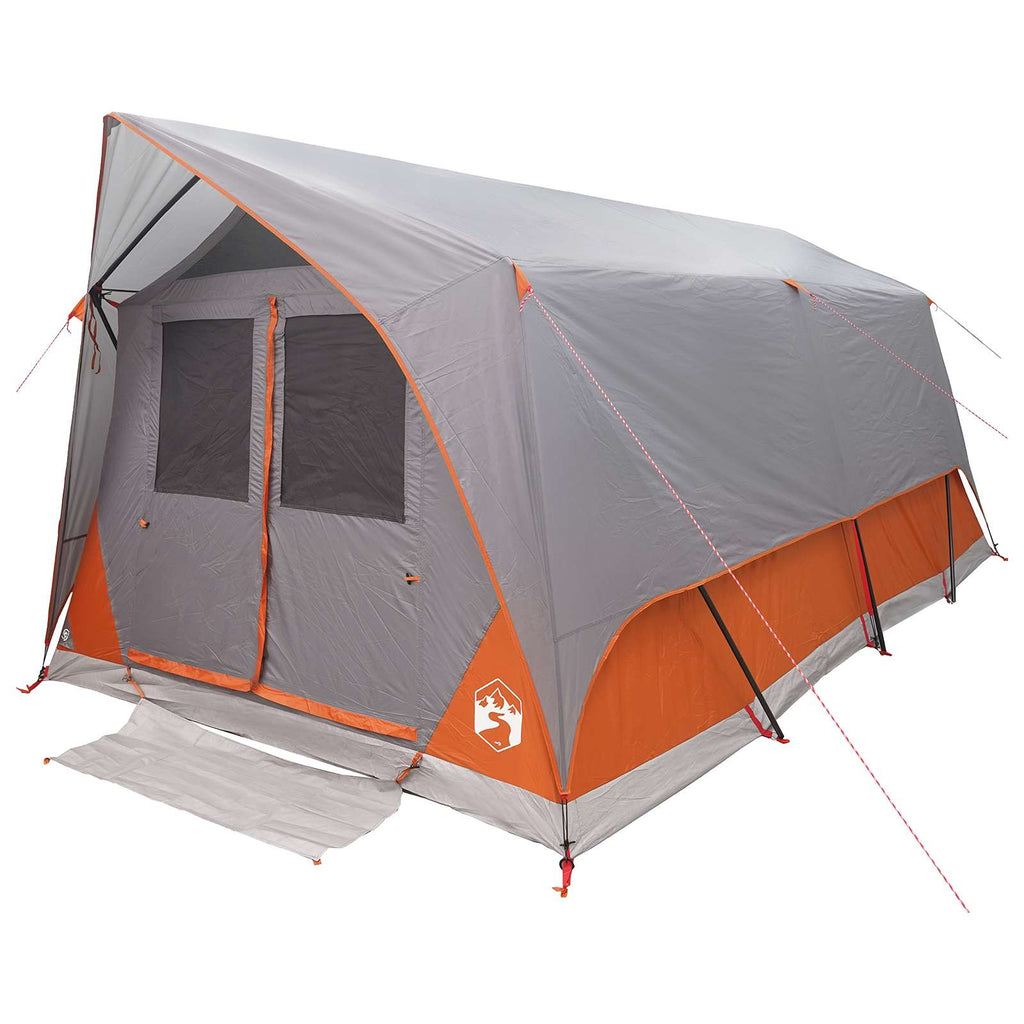 Tunnelzelt Grau und Orange 10 Personen Polyester und Stahl