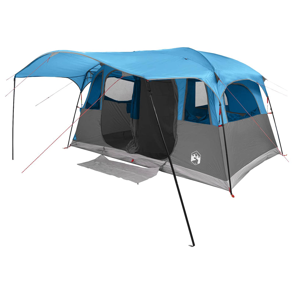 Tunnelzelt mit Dach Blau 366 x 244 x 198 cm Polyester und Stahl