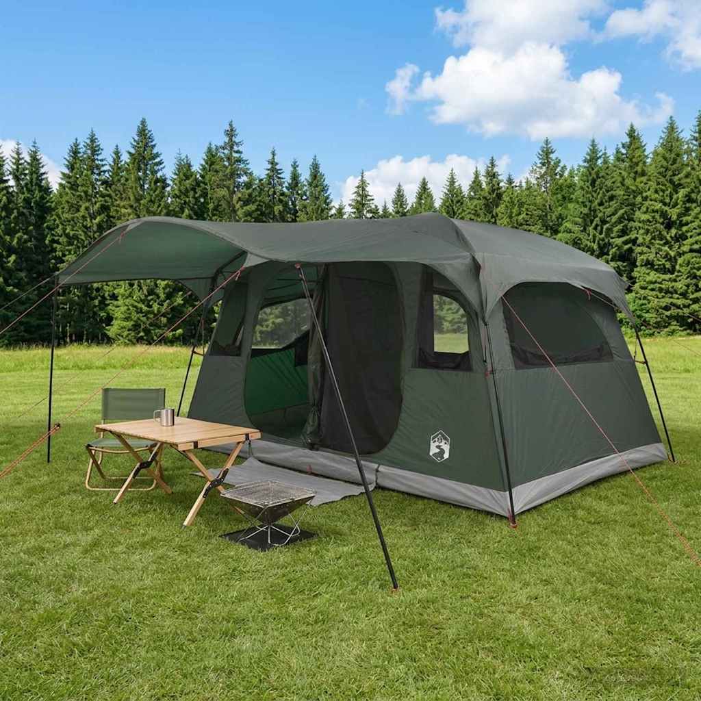 Tunnelzelt Olivegrün 366 x 244 x 198 cm Polyester und Stahl