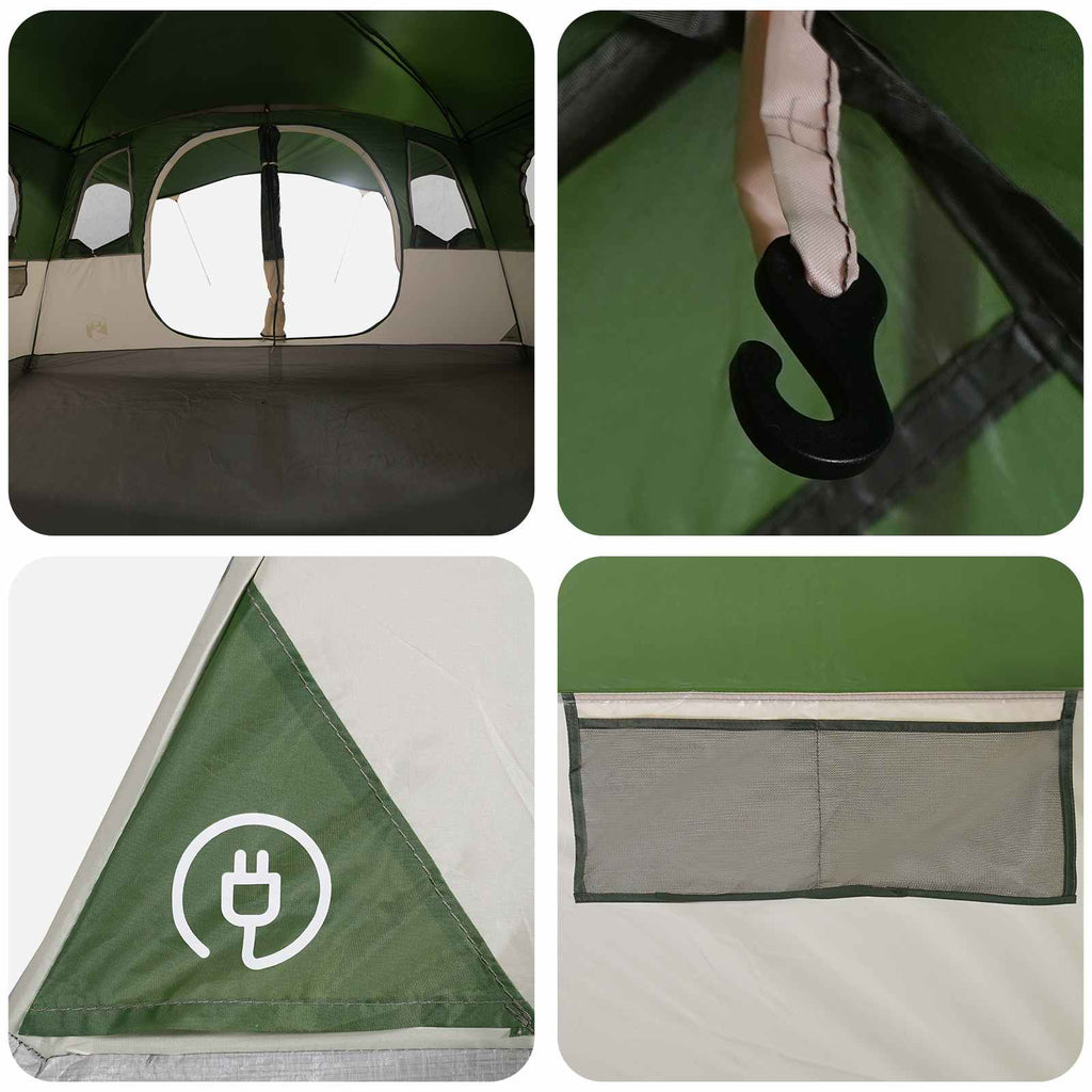 Tunnelzelt mit Dach Grün 427 x 305 x 205 cm Polyester und Stahl