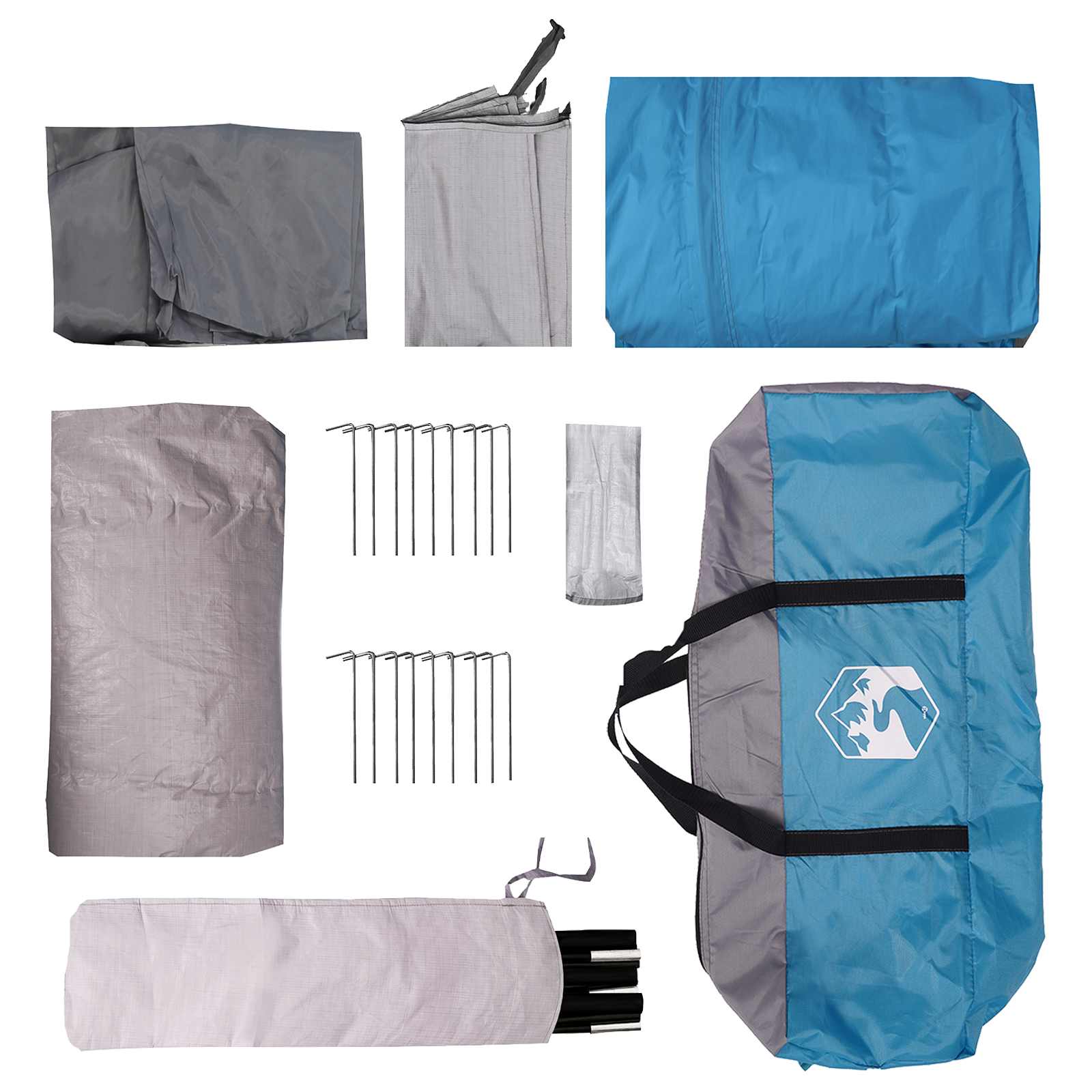 Tunnelzelt mit Dach Blau 427 x 305 x 205 cm Polyester und Stahl