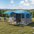 Tunnelzelt mit Dach Blau 427 x 305 x 205 cm Polyester und Stahl