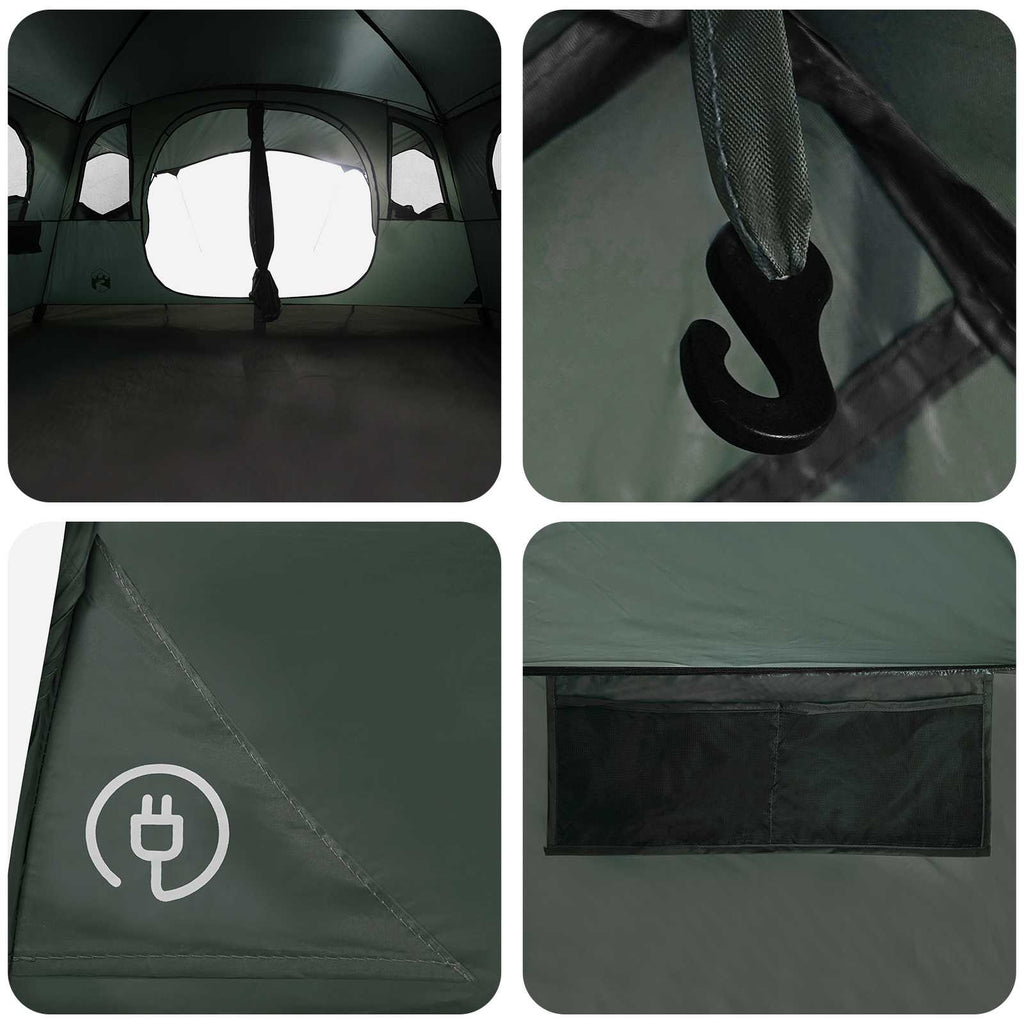 Tunnelzelt Olivegrün 427 x 305 x 205 cm Polyester und Stahl