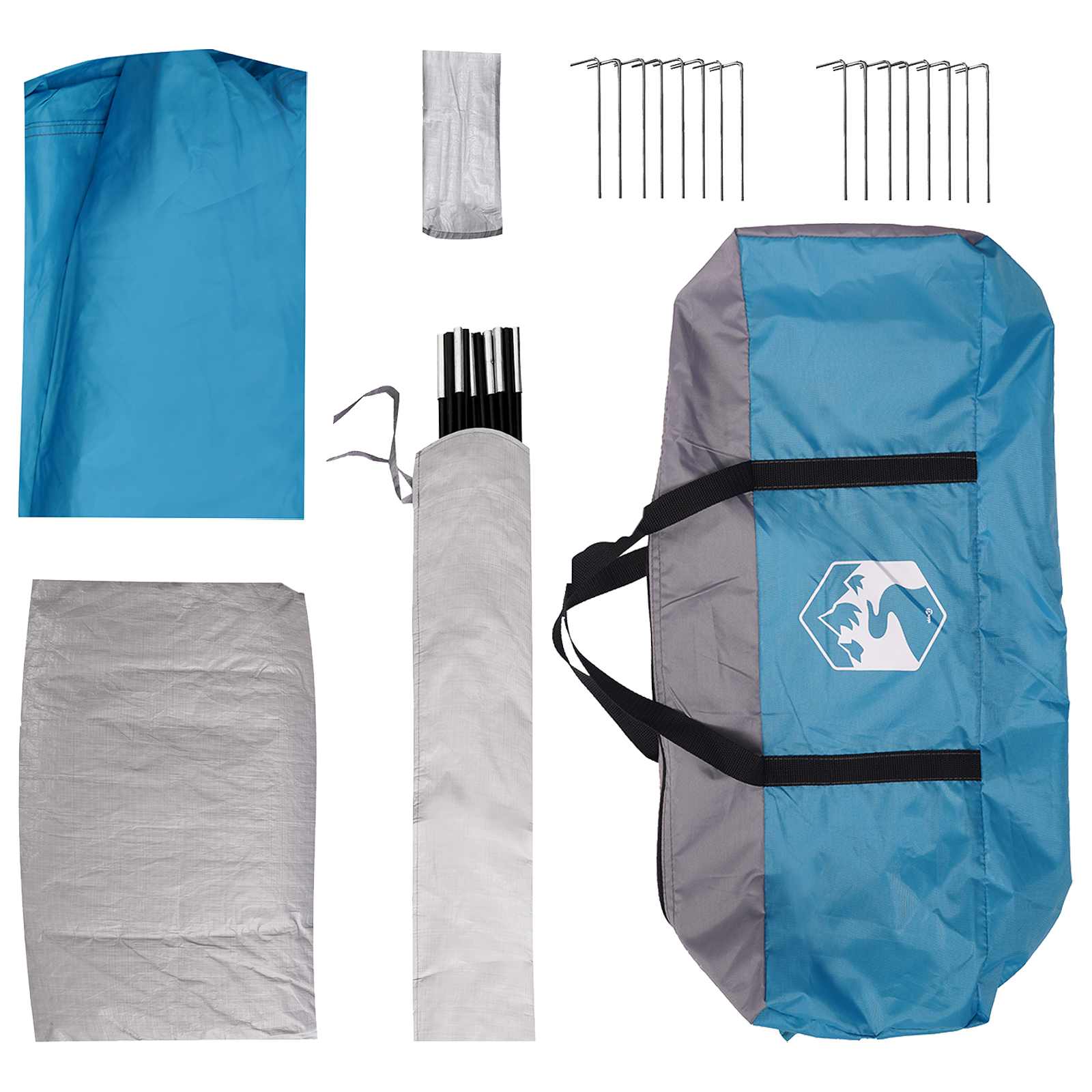 Familienzelt Blau 487 x 340 x 216 cm Polyester und Stahl
