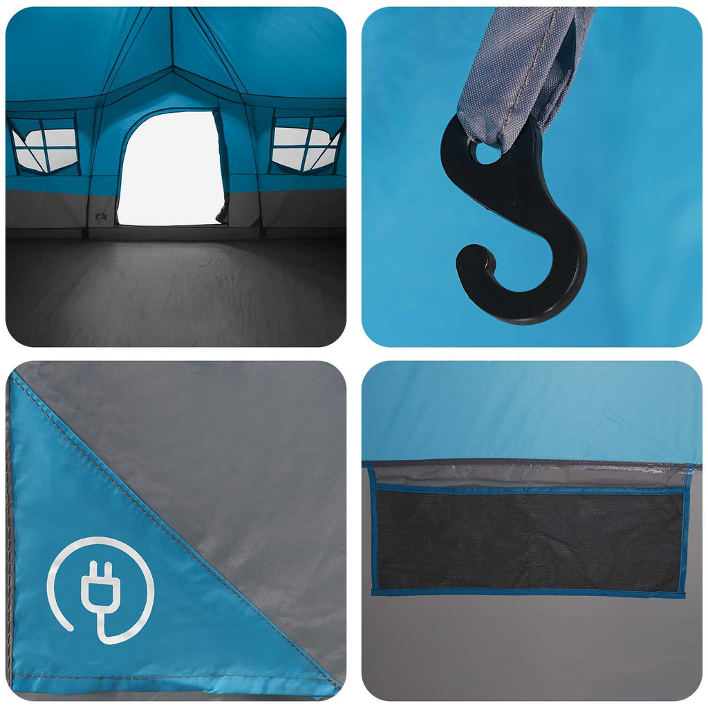 Familienzelt Blau 487 x 340 x 216 cm Polyester und Stahl