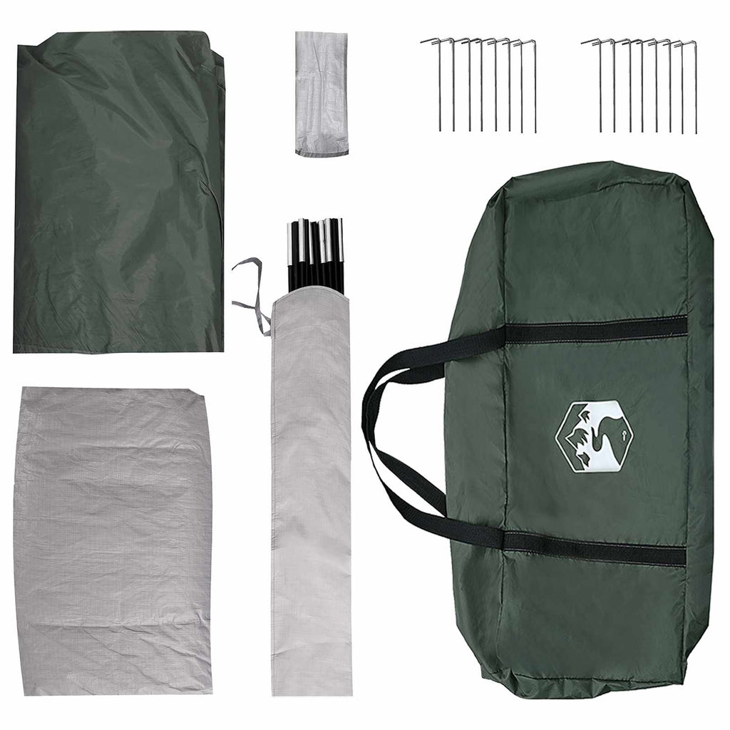 Familienzelt Olivegrün 487 x 340 x 216 cm Polyester und Stahl