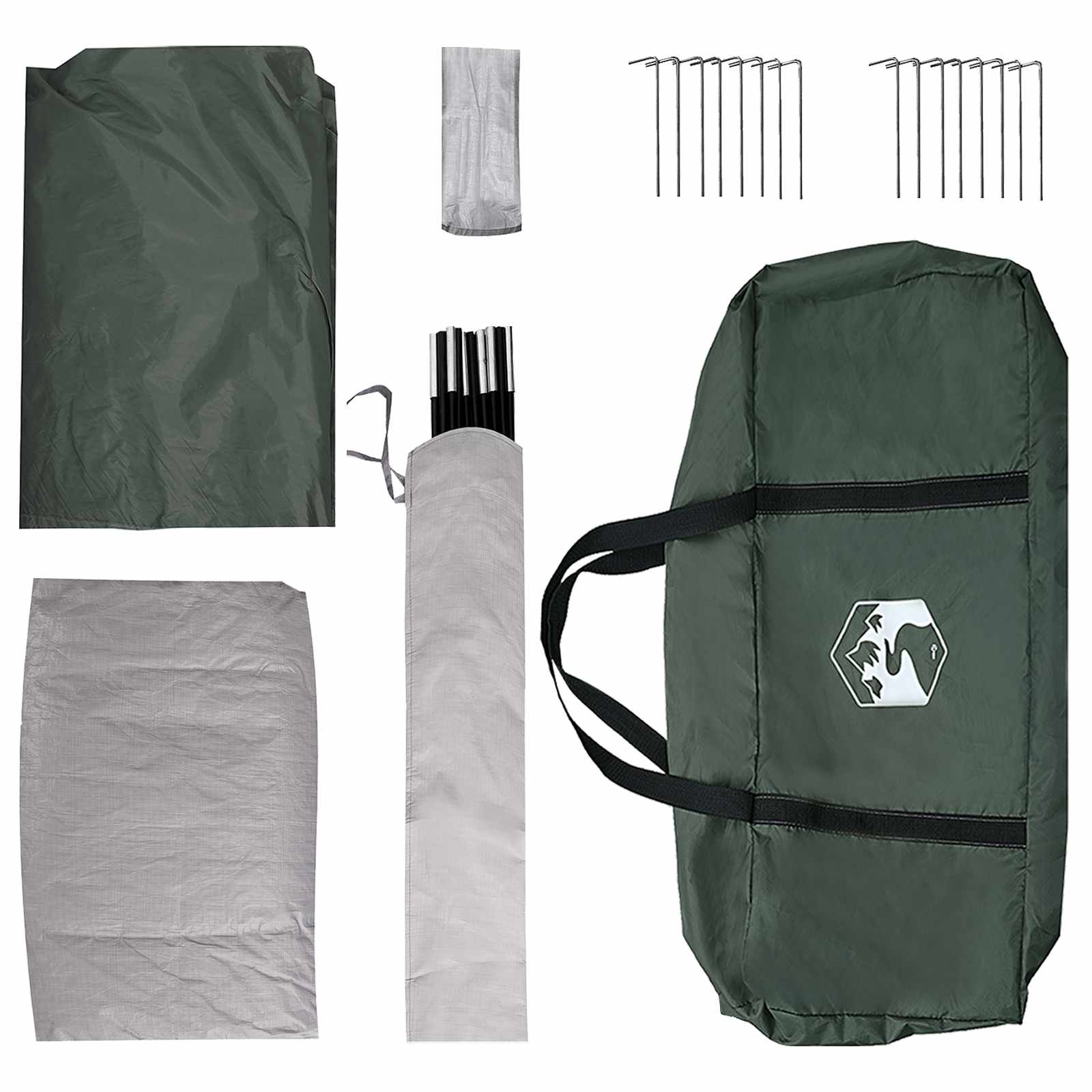 Familienzelt Olivegrün 487 x 340 x 216 cm Polyester und Stahl