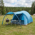 Tunnelzelt mit Dach Blau 370 x 275 x 210 cm Polyester und Stahl
